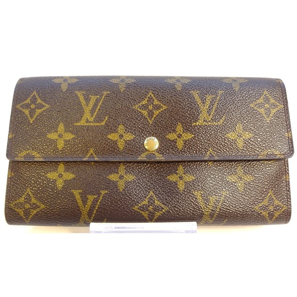 Louis Vuitton Monogram Brown Coated Canvas Wallet Purse-Vintage - Picture 1 of 15